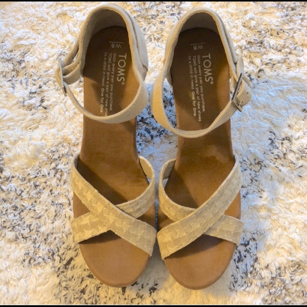 TOMS Sienna Wedges, excellent condition